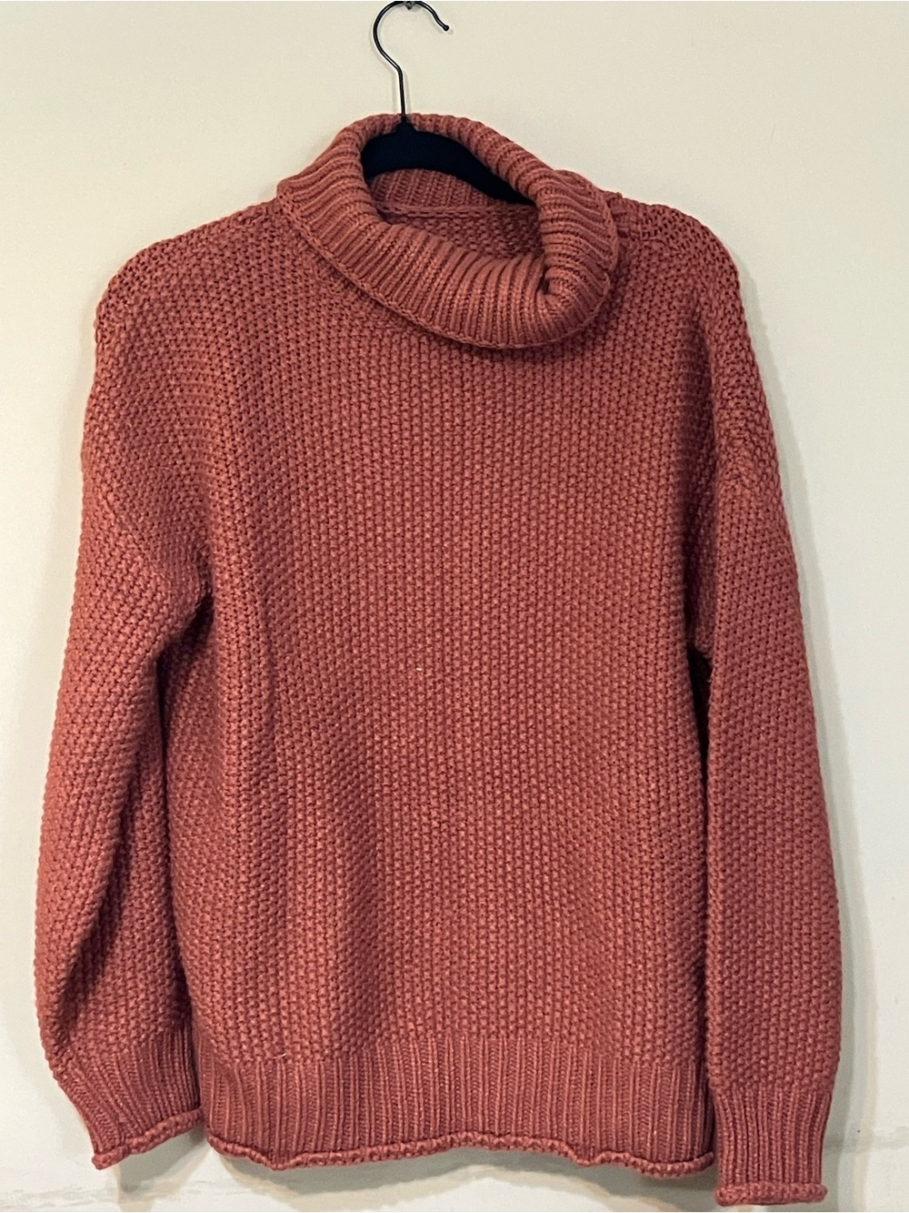 Oversized Rust Turtleneck Sweater